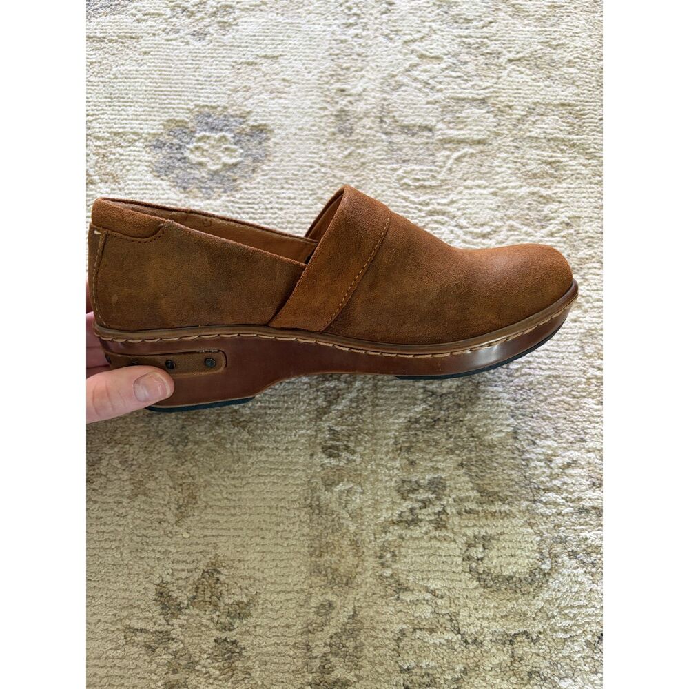 Born Bailie Brown/Tan Suede Slip-on Casual Work Business Clogs - Picture 4 of 7